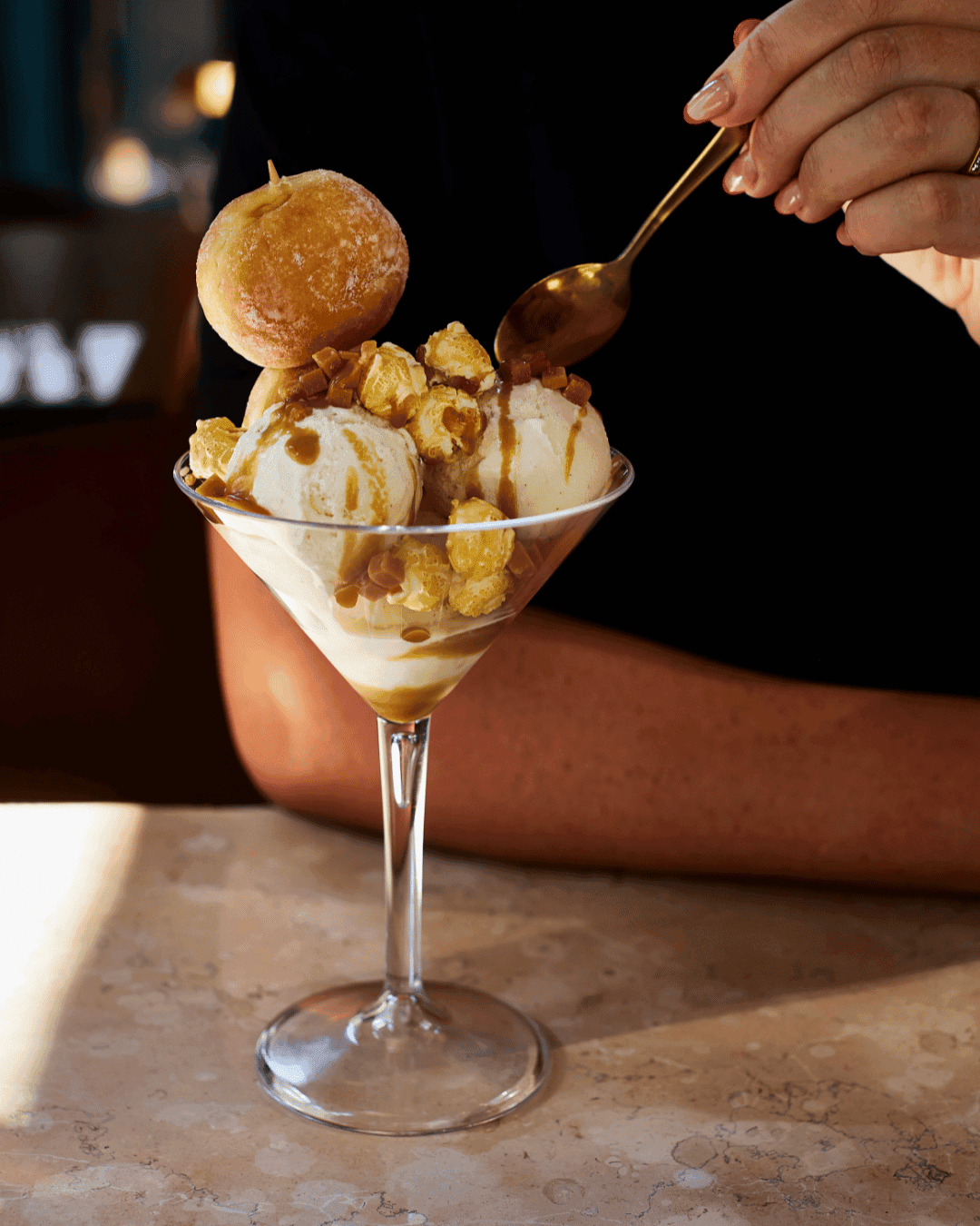 Toffee Bomboloni Sundae