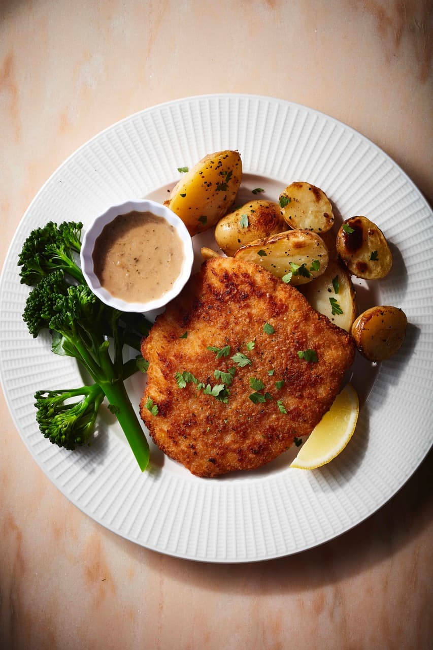 Pollo Milanese with Potatoes