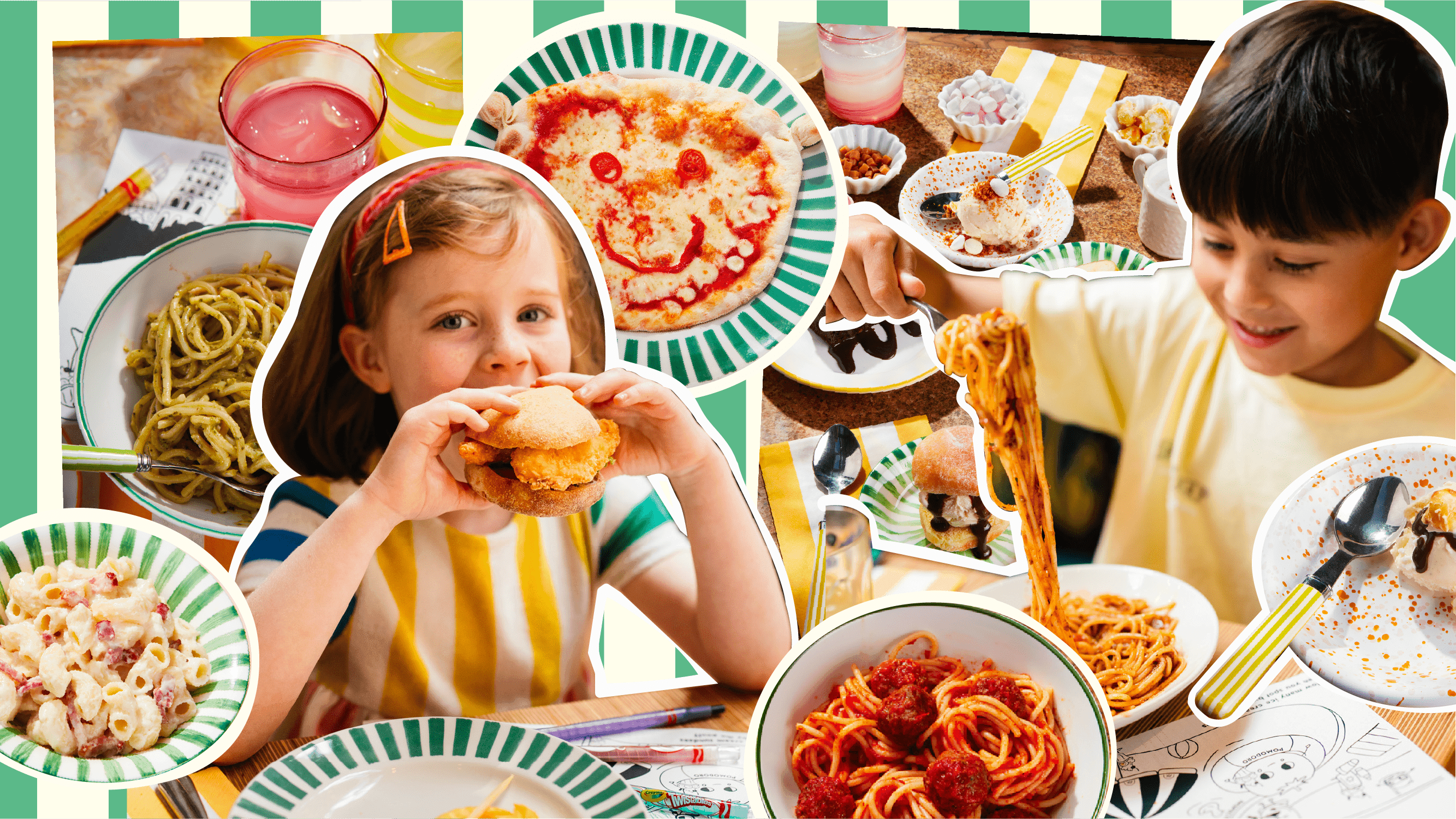 Collage of kids food